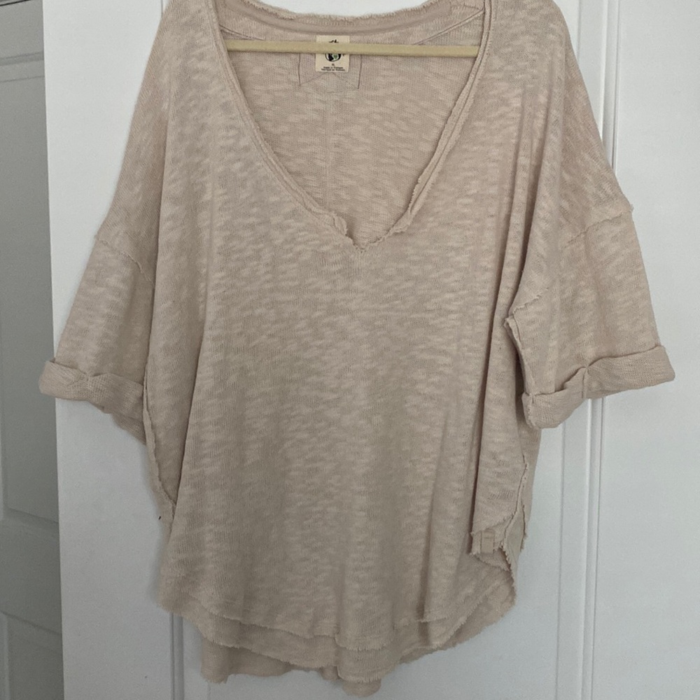 We The Free- Free People short sleeve cream top, XL